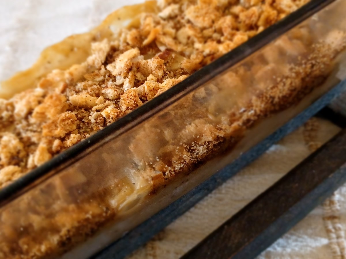 Delicious Potato Bake in a loaf pan
