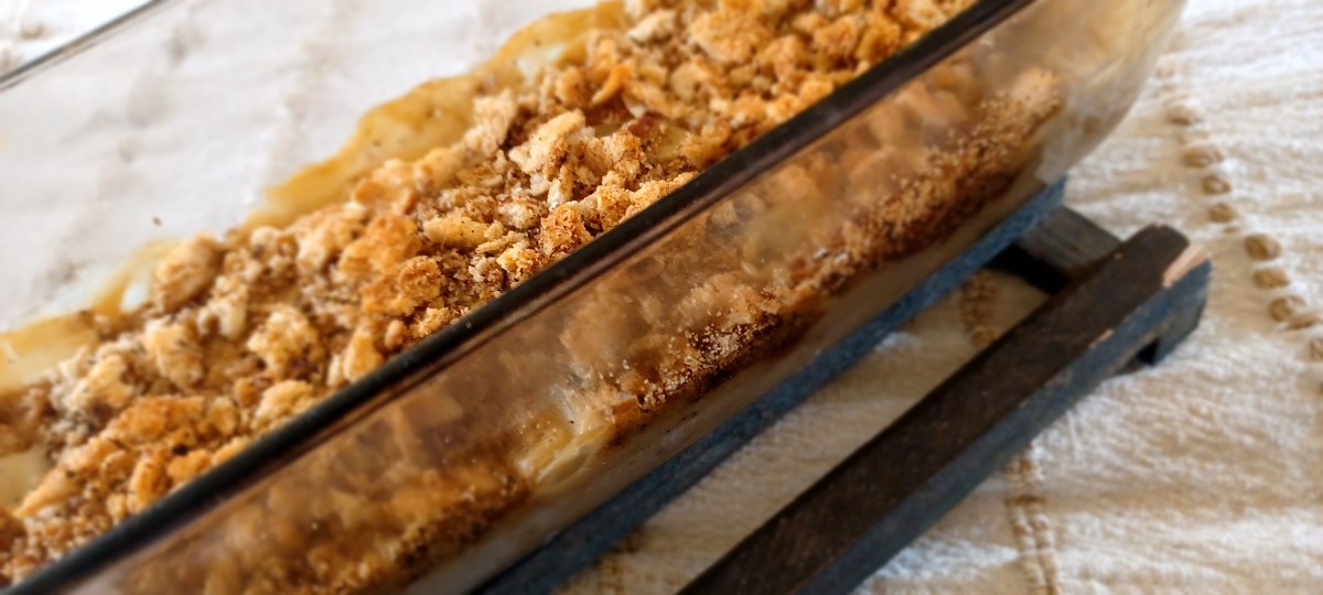 Delicious Potato Bake in a loaf pan