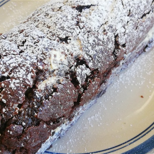 Chocolate Log Roll Cake – No Eggs!