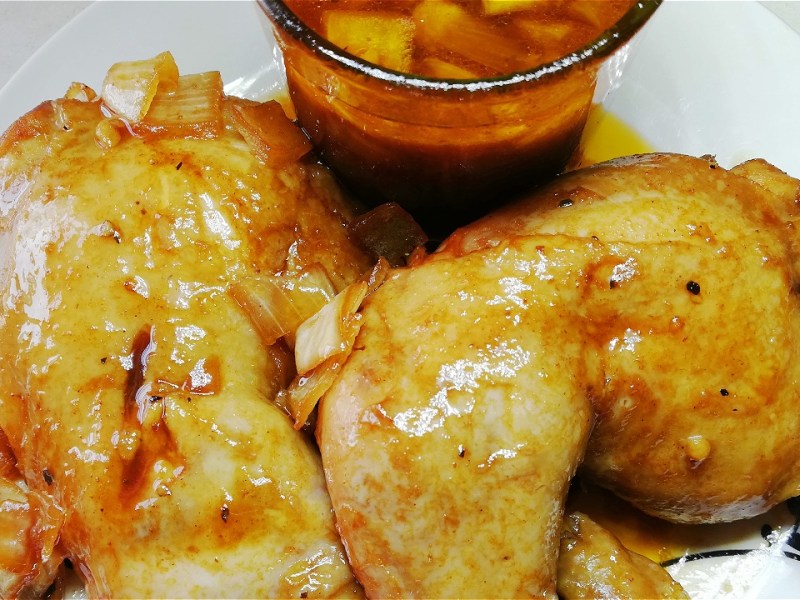 Copycat Bourbon Chicken in the Slow Cooker